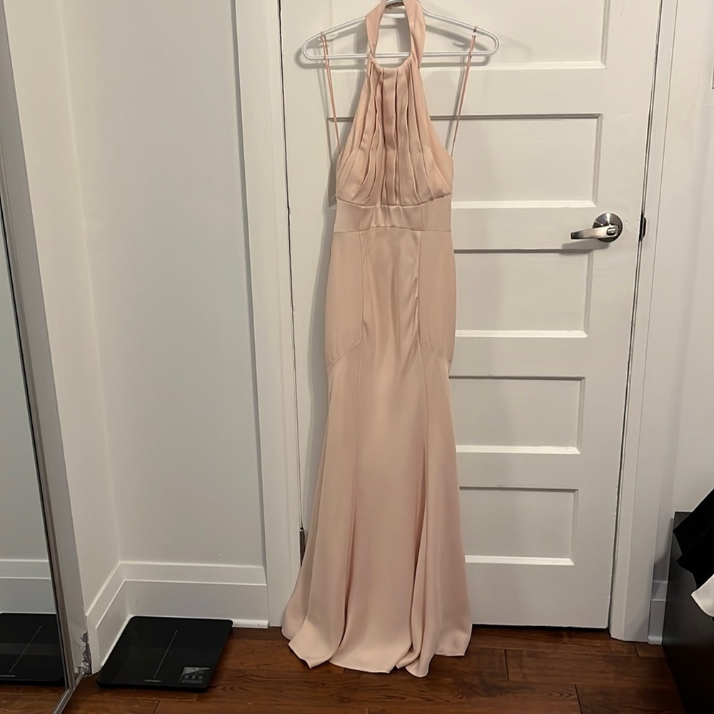 ASOS light pink size 2 halter bridesmaid dress